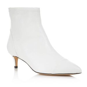 Rebecca Minkoff Women's Siya Leather Pointed Toe Booties White Patent Size 8